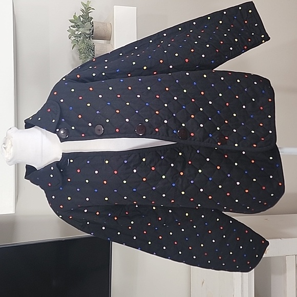 Vintage Keren Hart Qulited Jacket With Embroidered Dots - Picture 10 of 10